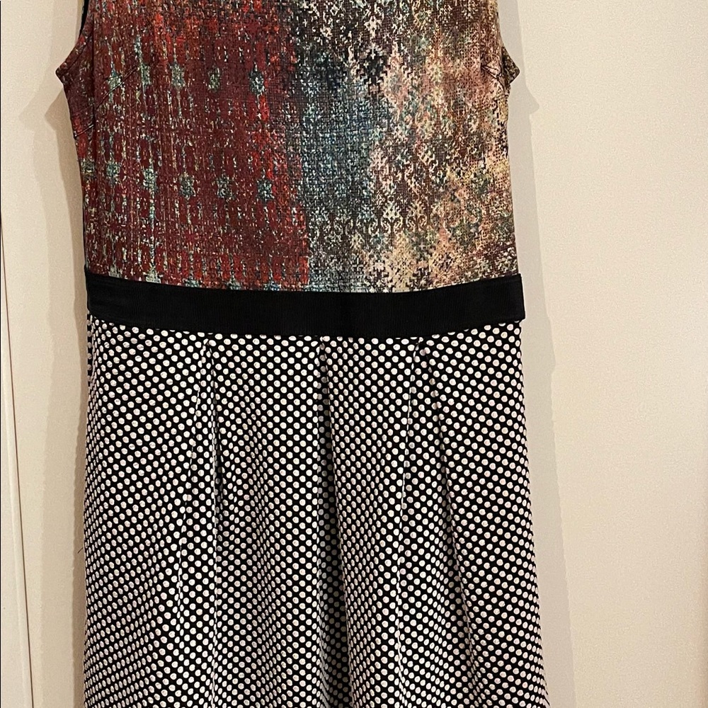 Polka Dot Weston Dress Anthropologie Size Large Black & White Made in USA